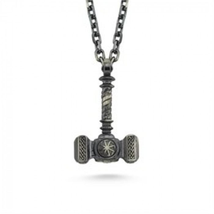 Thor Hammer Sterling Silver Necklace
